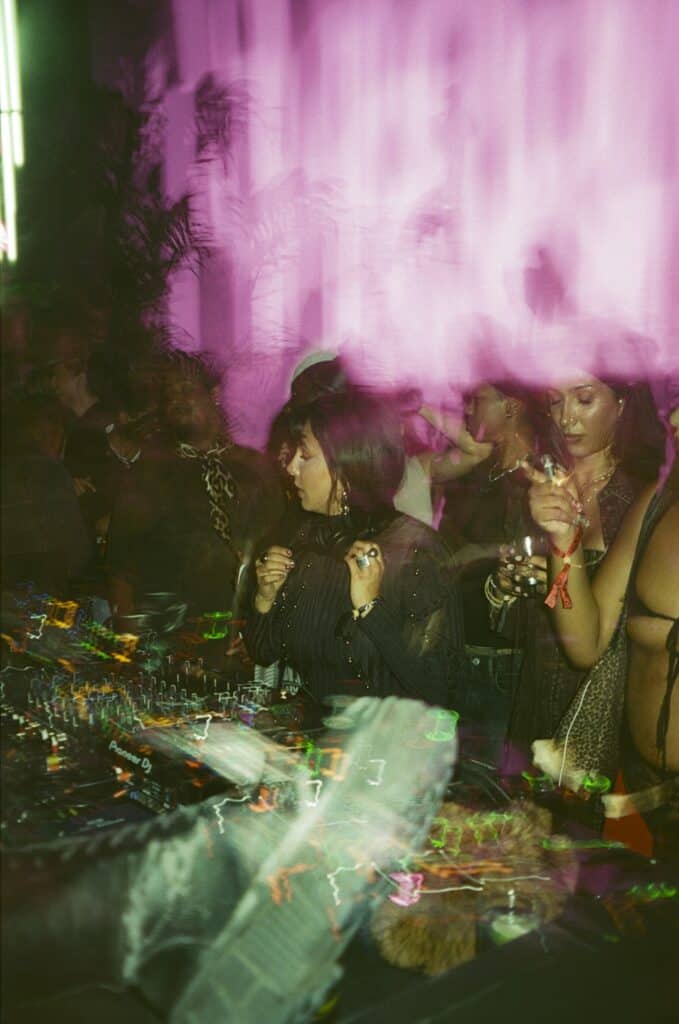 DJ performing at H&M x 180 Studios afterparty during London Fashion Week.