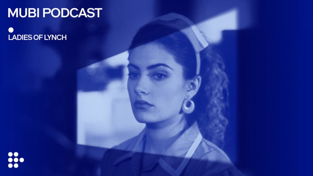 Young woman in a diner-style setting, shown in soft blue color grading, reflecting Twin Peaks’ surreal tone for MUBI podcast.