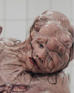 Behind-the-scenes prosthetic monster design by Pierre-Olivier Persin for The Substance (2024), practical effects inspired by Cronenberg.