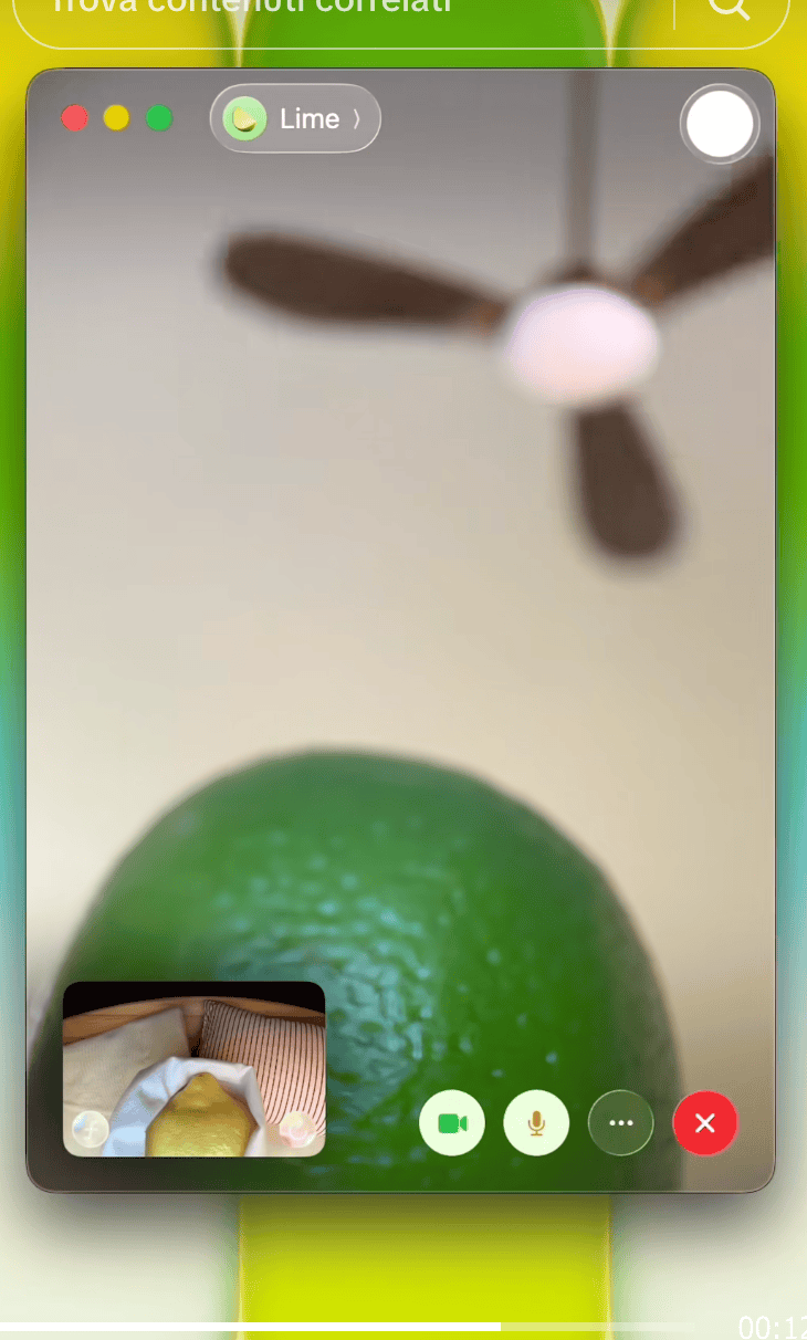 Macbook Neo Tiktok campaign showing two lemons having a videocall on Facetime