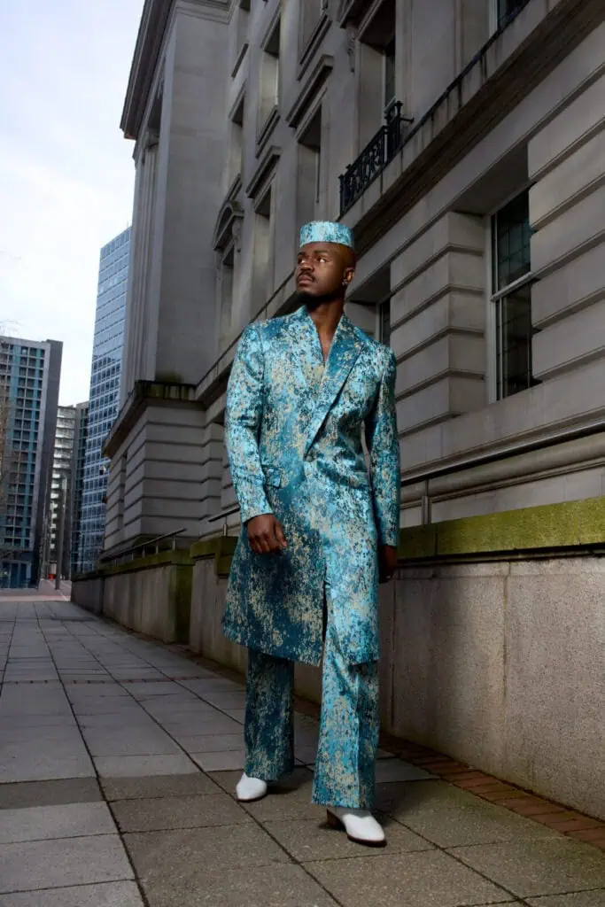 Paul Williams, the British-Nigerian designer, in The Cold Magazine — look 4