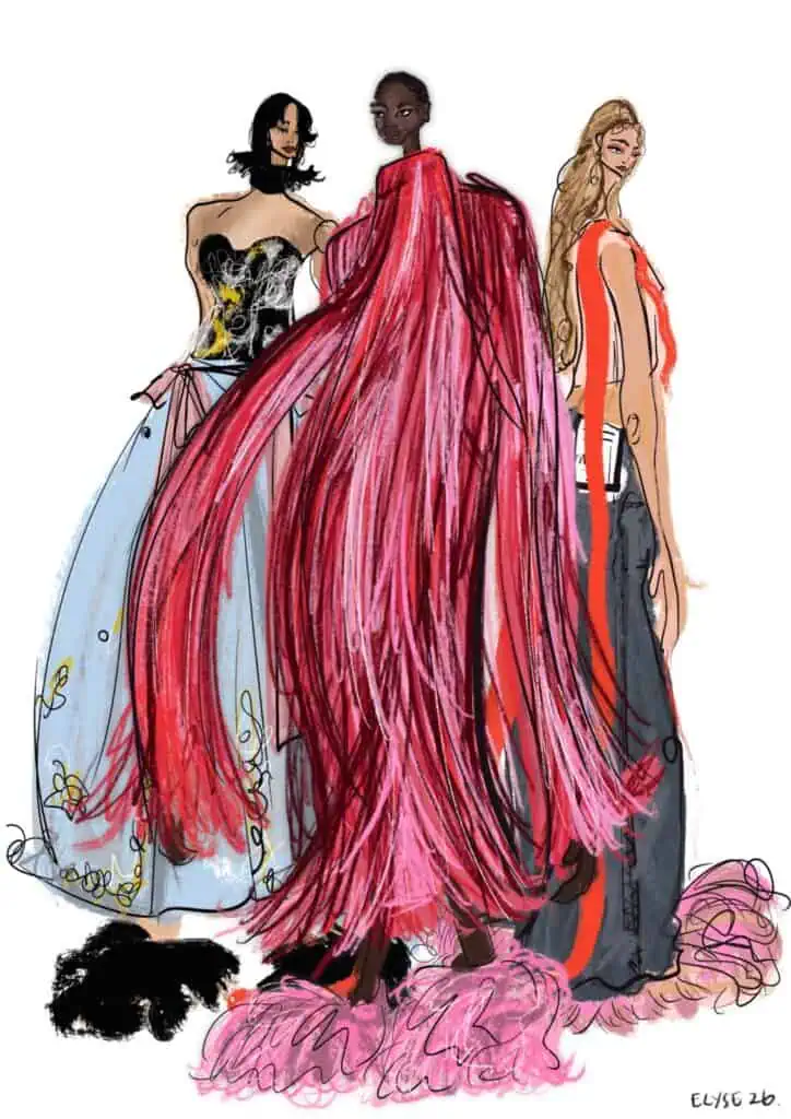 Artists illustrating fashion week, in The Cold Magazine — artwork 1