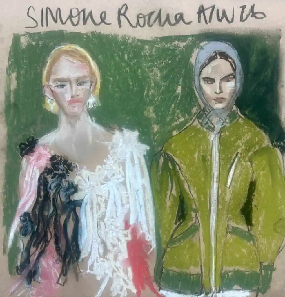 Artists illustrating fashion week, in The Cold Magazine — artwork 5