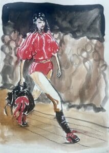 Artists illustrating fashion week, in The Cold Magazine