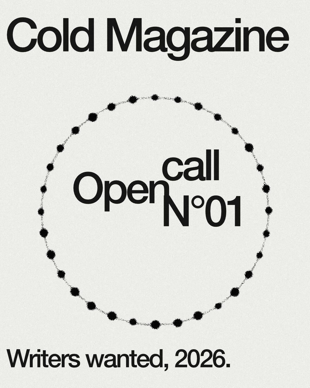 Write for Cold: open call for writers