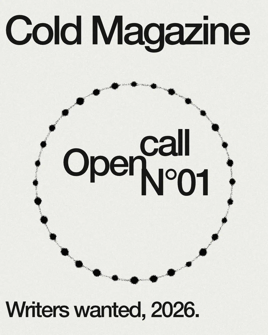 Write for Cold: open call for writers